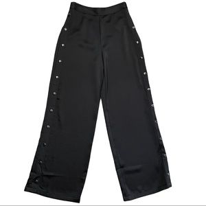 F21 High Waisted Wide Leg Faux Snap Sporty Pants S